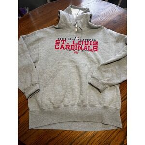 Majestic St Louis Cardinals 2004 MLB Playoffs Hoodie Mens XL Gray Vintage Sport